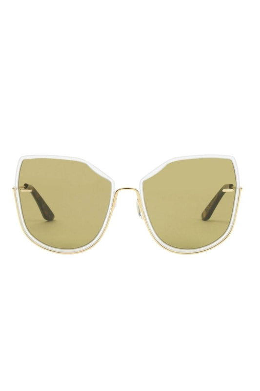 NOBODY'S DARLING 12K GOLD PLATED FRENCH ACETATE SAGE SUNGLASSES