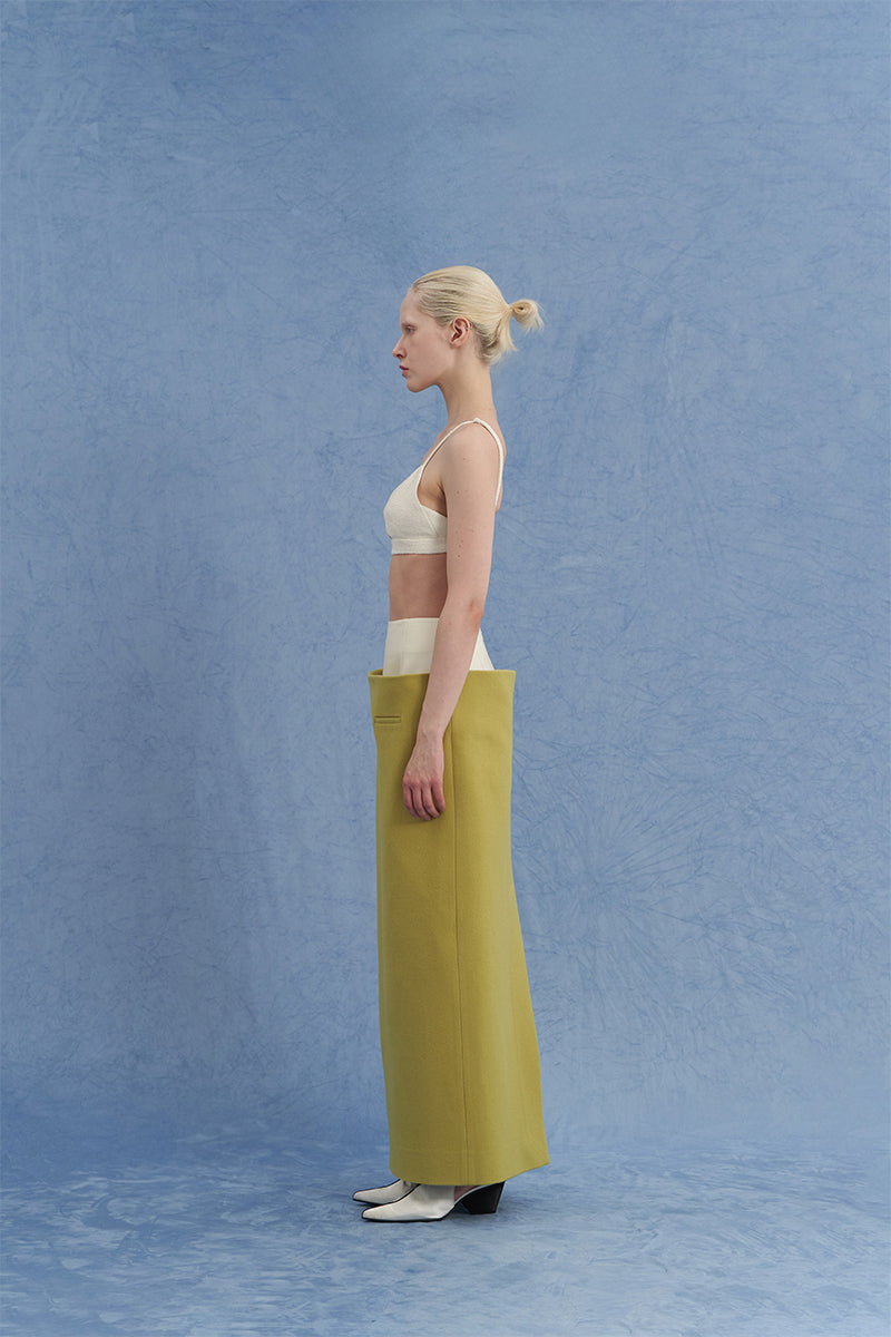 TUXEDO MAXI PENCIL SKIRT IN GREEN