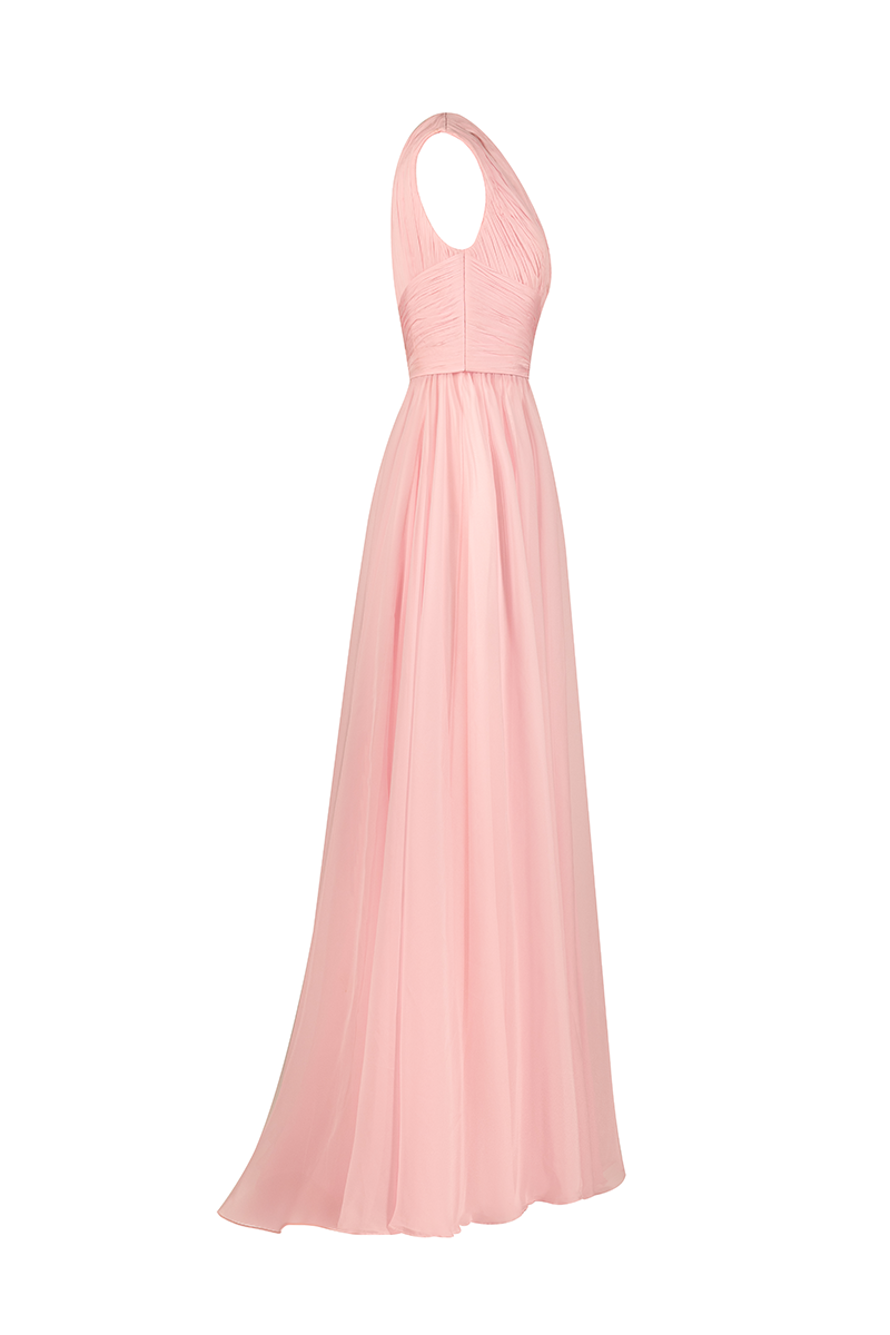 ONE SHOULDER DRESS IN BABY PINK